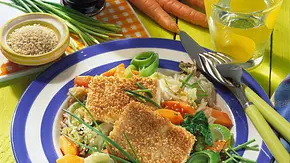 Sesam-Tofu mit geschmortem Chinakohl Rezept - Foto: LECKER @ Bauer Media Group Sesam-Tofu mit geschmortem Chinakohl Rezept - Foto: LECKER @ Bauer Media Group