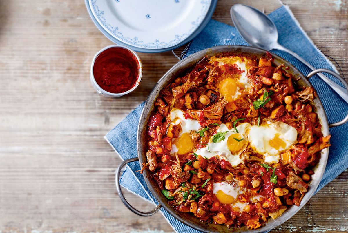 Shakshuka mit Pulled Pork Rezept