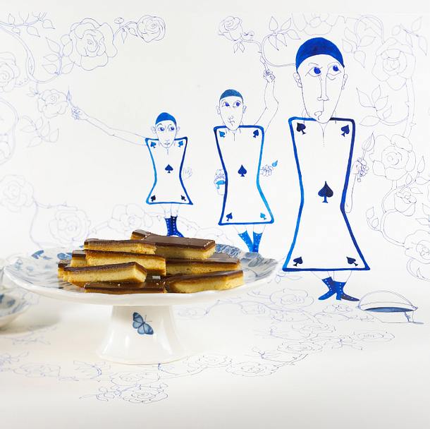Shortbread mit Toffee und Schokolade Rezept Shortbread mit Toffee und Schokolade Rezept