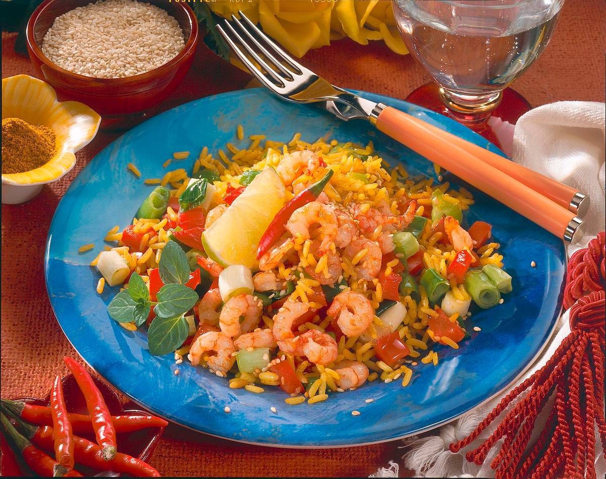 Shrimps-Reis-Pfanne Rezept