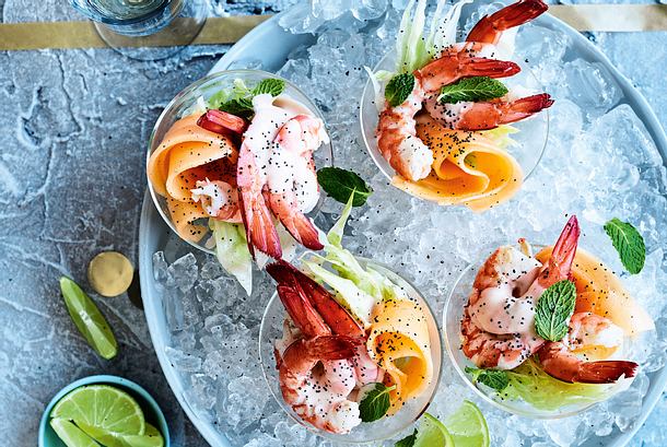 Shrimpscocktail on the rocks Rezept