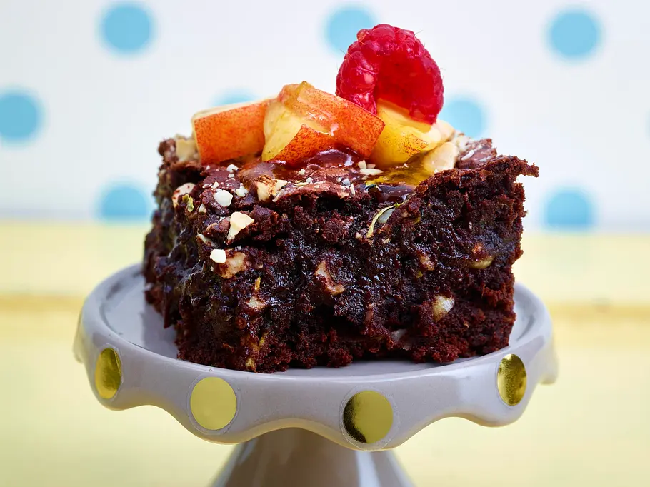 Skinny Brownie mit Zucchini und Mandeln Rezept Skinny Brownie mit Zucchini und Mandeln Rezept