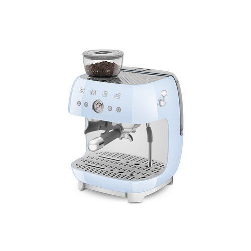 SMEG EGF03PBEU 50s Style Siebträgermaschine mit Kaffeemühle Pastellblau