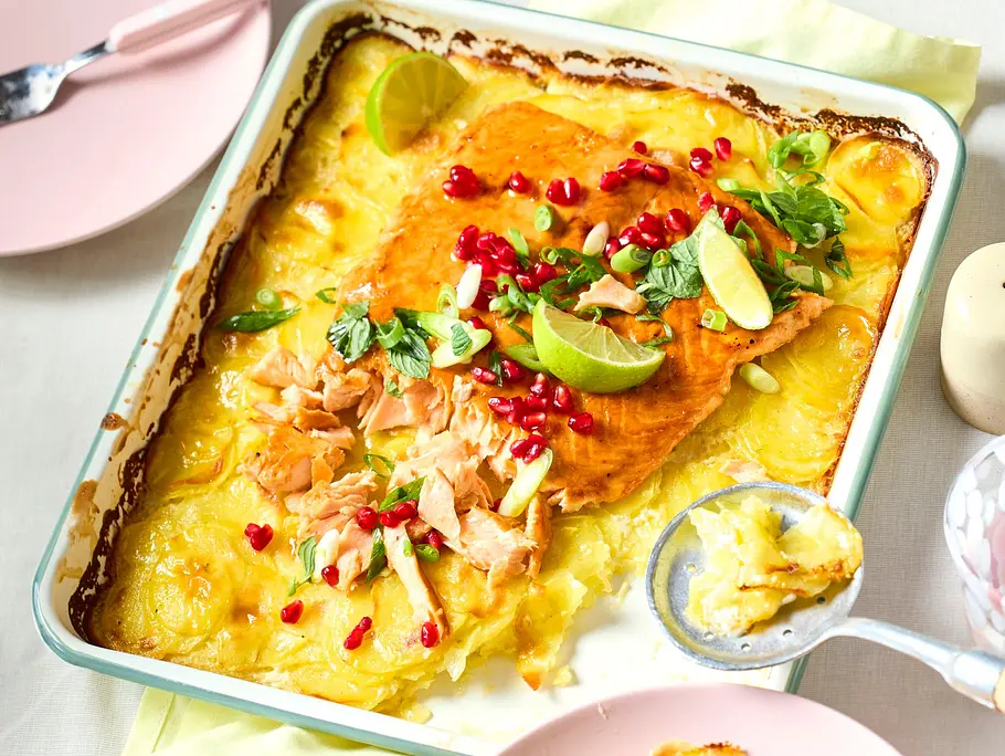 Sommer-Kartoffelgratin mit Lachs Rezept