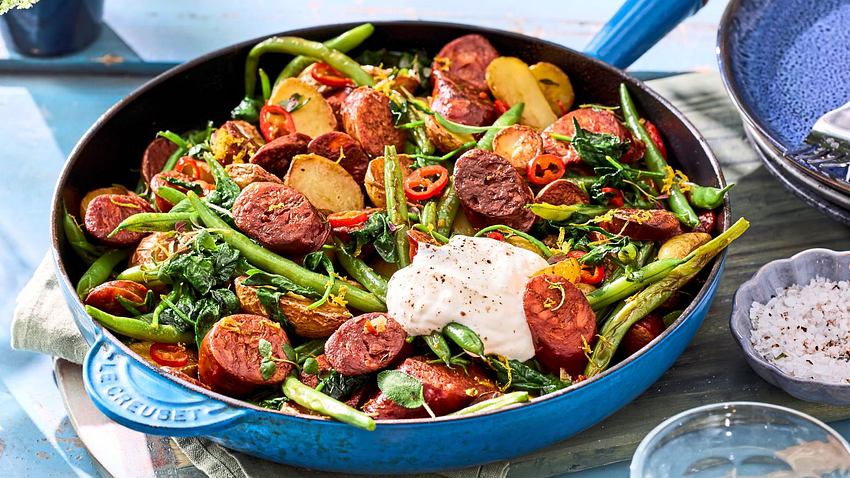 sommerliche-chorizo-bohnen-pfanne Rezept - Foto: House of Food / Bauer Food Experts KG