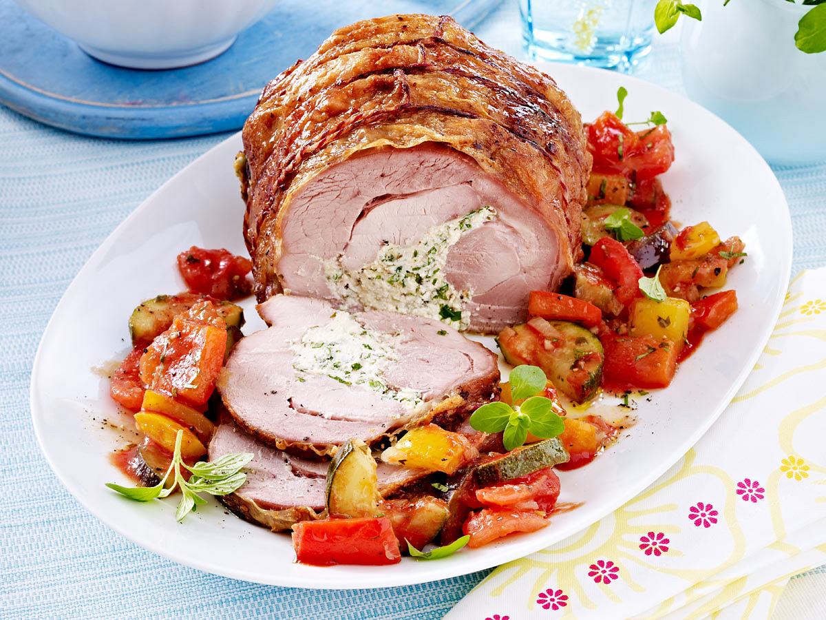 Sommerlicher Putenrollbraten mit Ratatouille Rezept