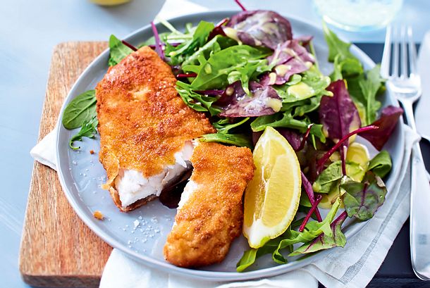 Sorglos-Seehecht in Senfpanade Rezept