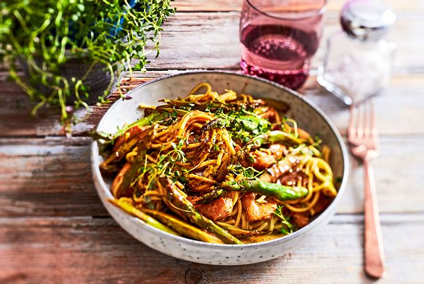 Spaghetti al Limone mit Hähnchenstreifen rezept Spaghetti al Limone mit Hähnchenstreifen rezept