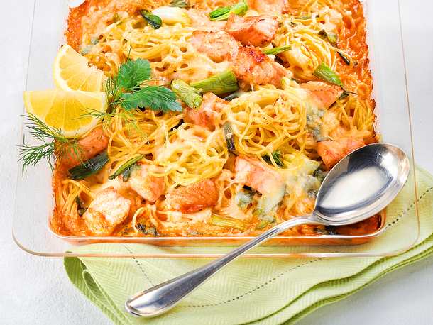 Spaghetti-Lachs-Auflauf Rezept