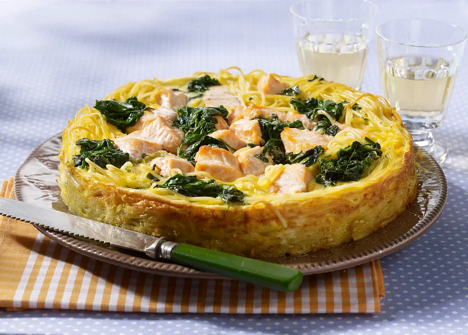 Spaghetti-Lachs-Torte Rezept Spaghetti-Lachs-Torte Rezept