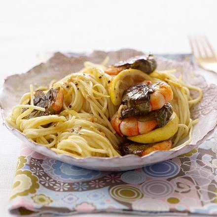 Spaghetti mit Bärlauch-Garnelen Rezept Spaghetti mit Bärlauch-Garnelen Rezept