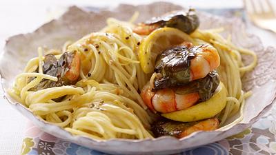 Spaghetti mit Bärlauch-Garnelen Rezept - Foto: House of Food / Bauer Food Experts KG
