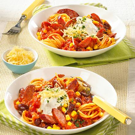Spaghetti mit Cabanossi Rezept