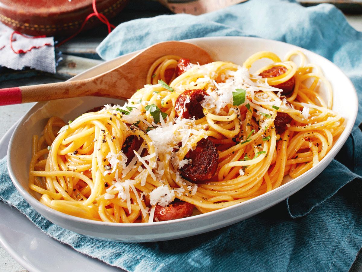 Spaghetti mit Chorizo-Carbonara Rezept