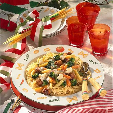 Spaghetti mit Gemüsemischung Rezept Spaghetti mit Gemüsemischung Rezept
