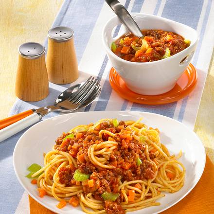 Spaghetti mit Hackfleischsoße Rezept Spaghetti mit Hackfleischsoße Rezept