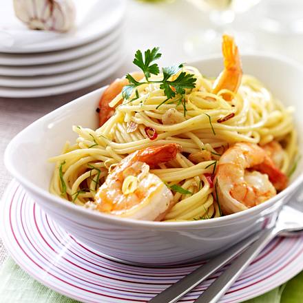Spaghetti mit Knoblauchgarnelen Rezept Spaghetti mit Knoblauchgarnelen Rezept