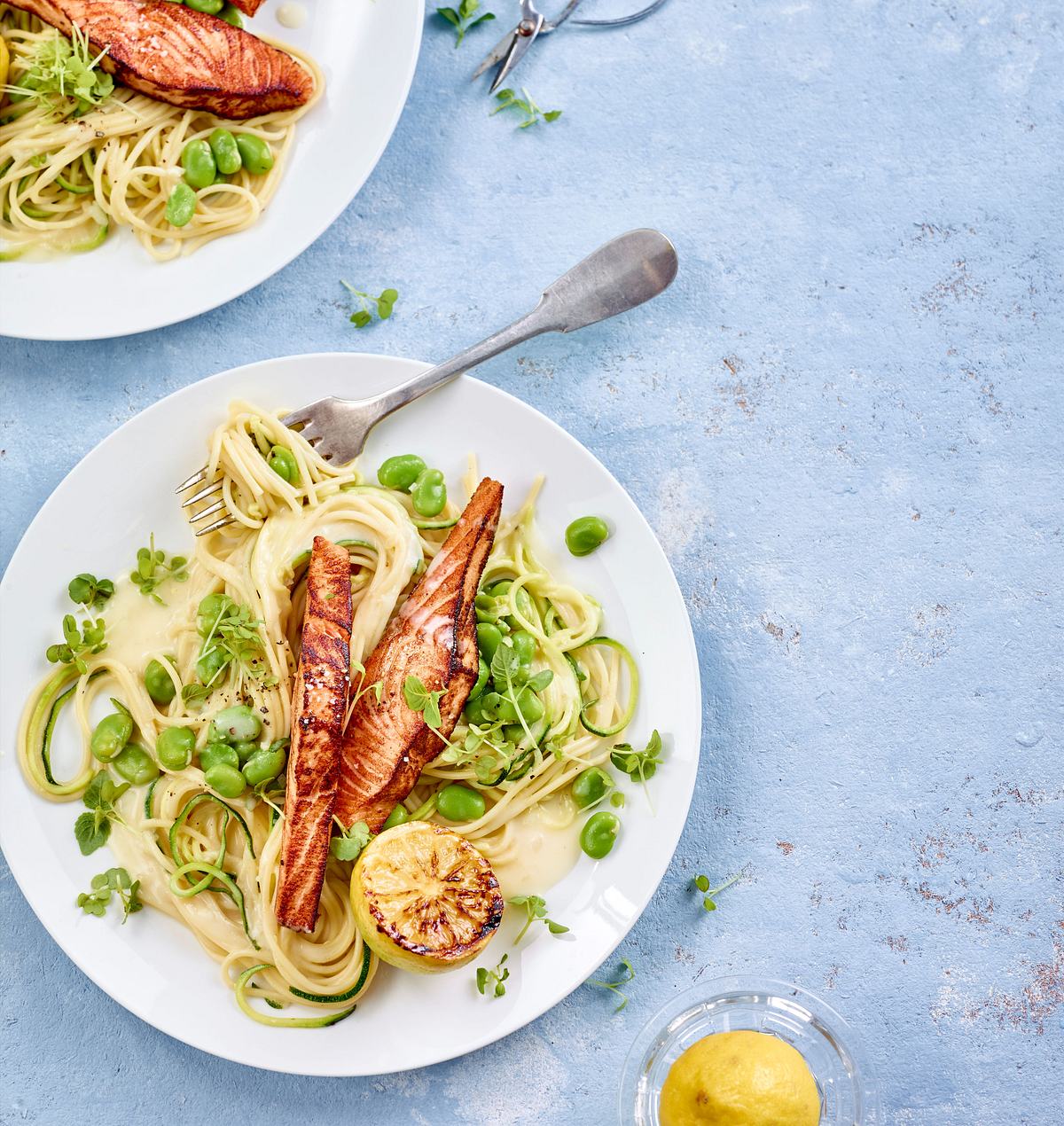 Spaghetti mit Lachsfilets Rezept