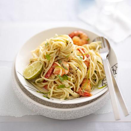 Spaghetti mit Limone und Scampi Rezept