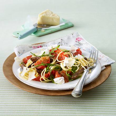 Spaghetti mit Majorantomaten und Rinderfilet Rezept Spaghetti mit Majorantomaten und Rinderfilet Rezept