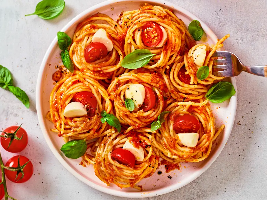 Spaghetti mit Pesto Rosso Rezept Spaghetti mit Pesto Rosso Rezept
