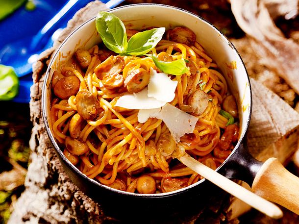Spaghetti mit Pilz-Sahnesoße (One-Pot-Pasta) Rezept-F8565801