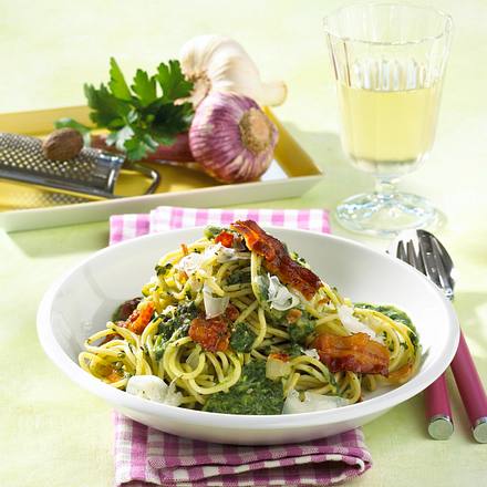 Spaghetti mit Rahmspinatsoße Rezept Spaghetti mit Rahmspinatsoße Rezept