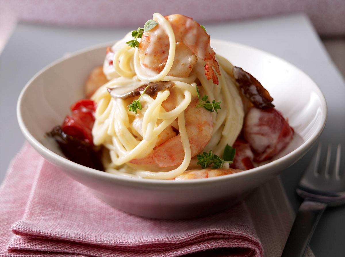 Spaghetti mit Scampi und Datteln Rezept