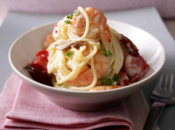 Spaghetti mit Scampi und Datteln Rezept