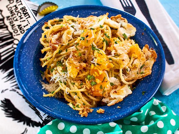 Spaghetti mit Spiegelei Rezept Spaghetti mit Spiegelei Rezept