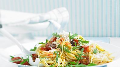 Spaghetti mit Tomaten und Rucola Rezept - Foto: LECKER @ Bauer Media Group