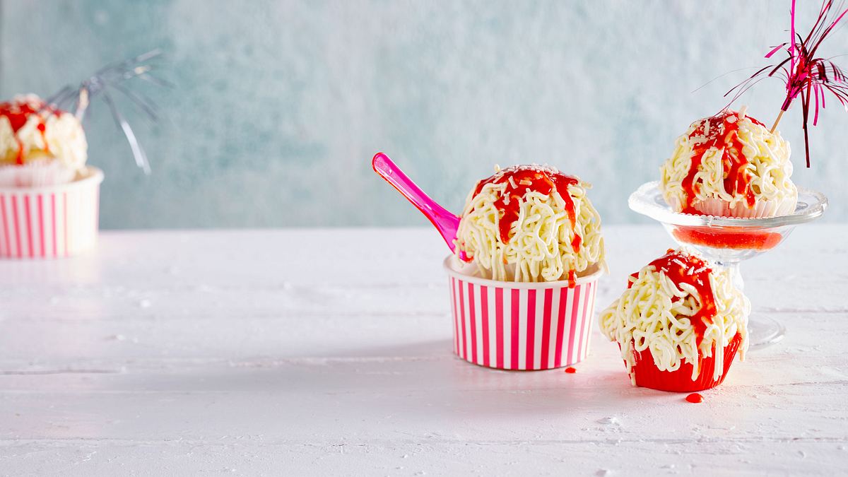 Spaghettieis-Cupcakes Rezept