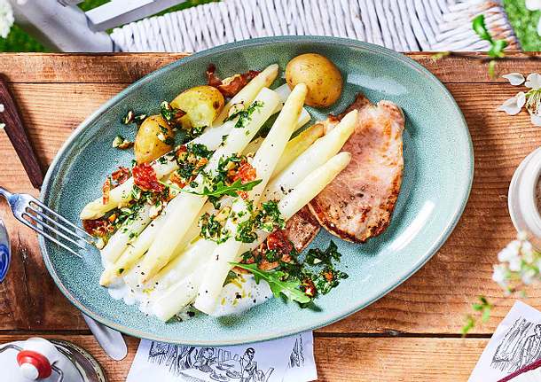 Spargel-Epos mit Topping-Duett Rezept