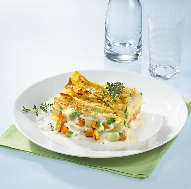 Spargel-Gemüse-Lasagne mit Bandnudeln Rezept Spargel-Gemüse-Lasagne mit Bandnudeln Rezept