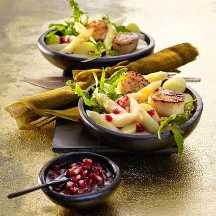 Spargel-Kartoffel-Salat mit gebratenen Jakobsmuscheln Rezept