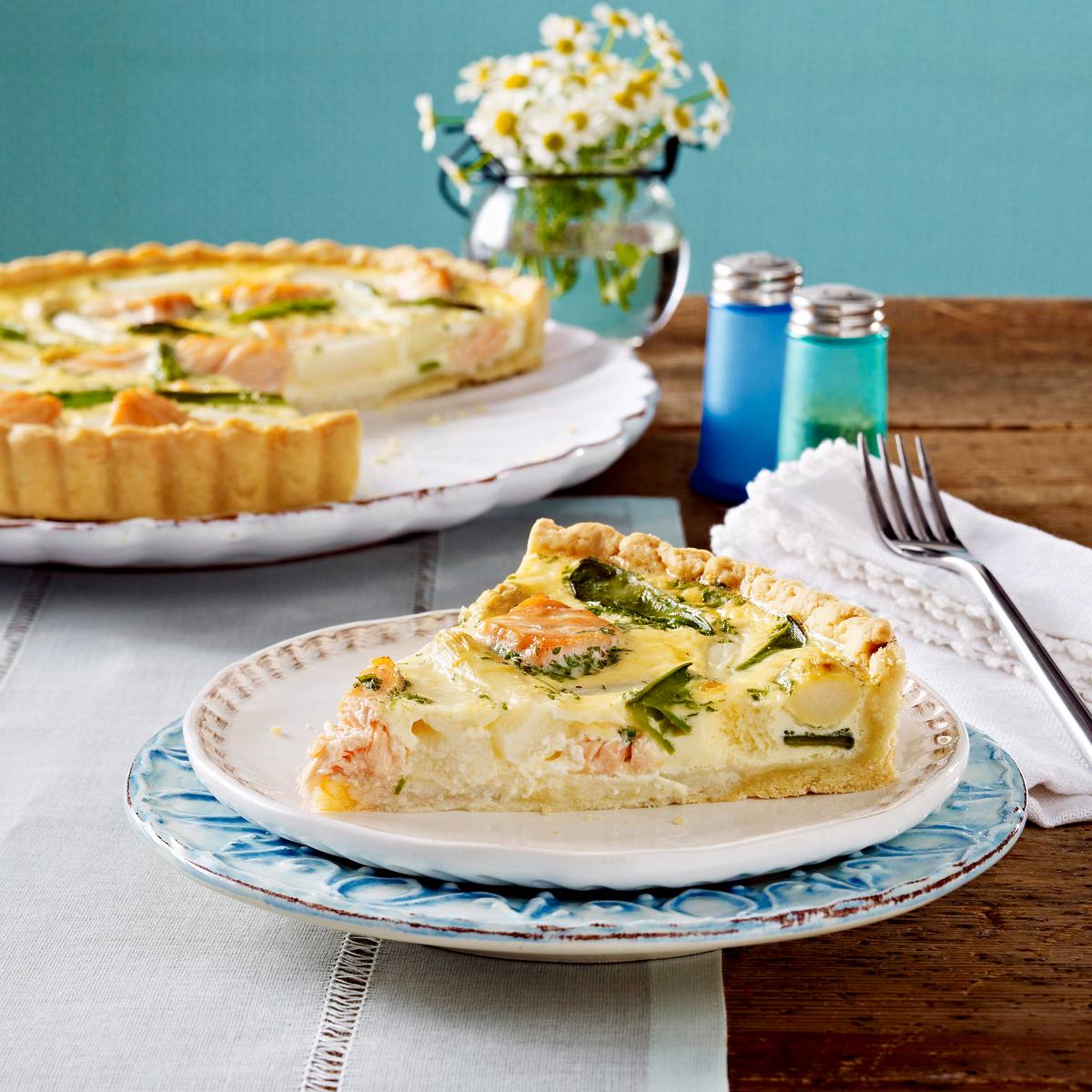 Spargel-Lachs-Quiche Rezept