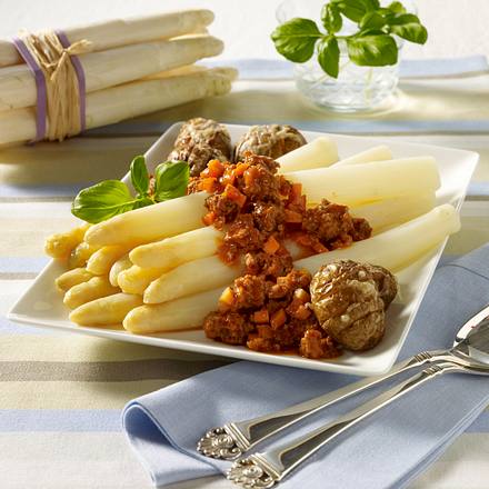 Spargelplatte à la Bolognese Rezept