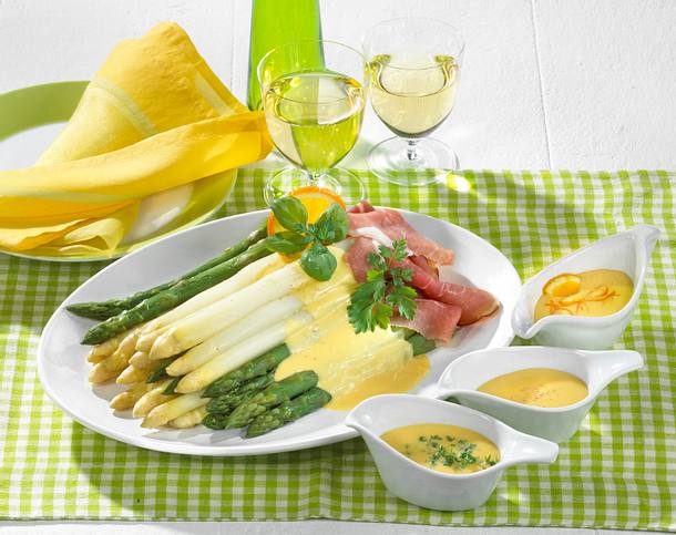 Spargelplatte mit Sauce Hollandaise Rezept Spargelplatte mit Sauce Hollandaise Rezept