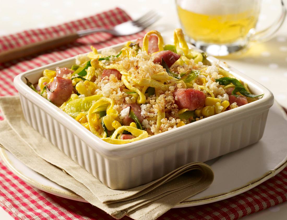 Spätzle-Auflauf mit Kasseler Rezept | LECKER