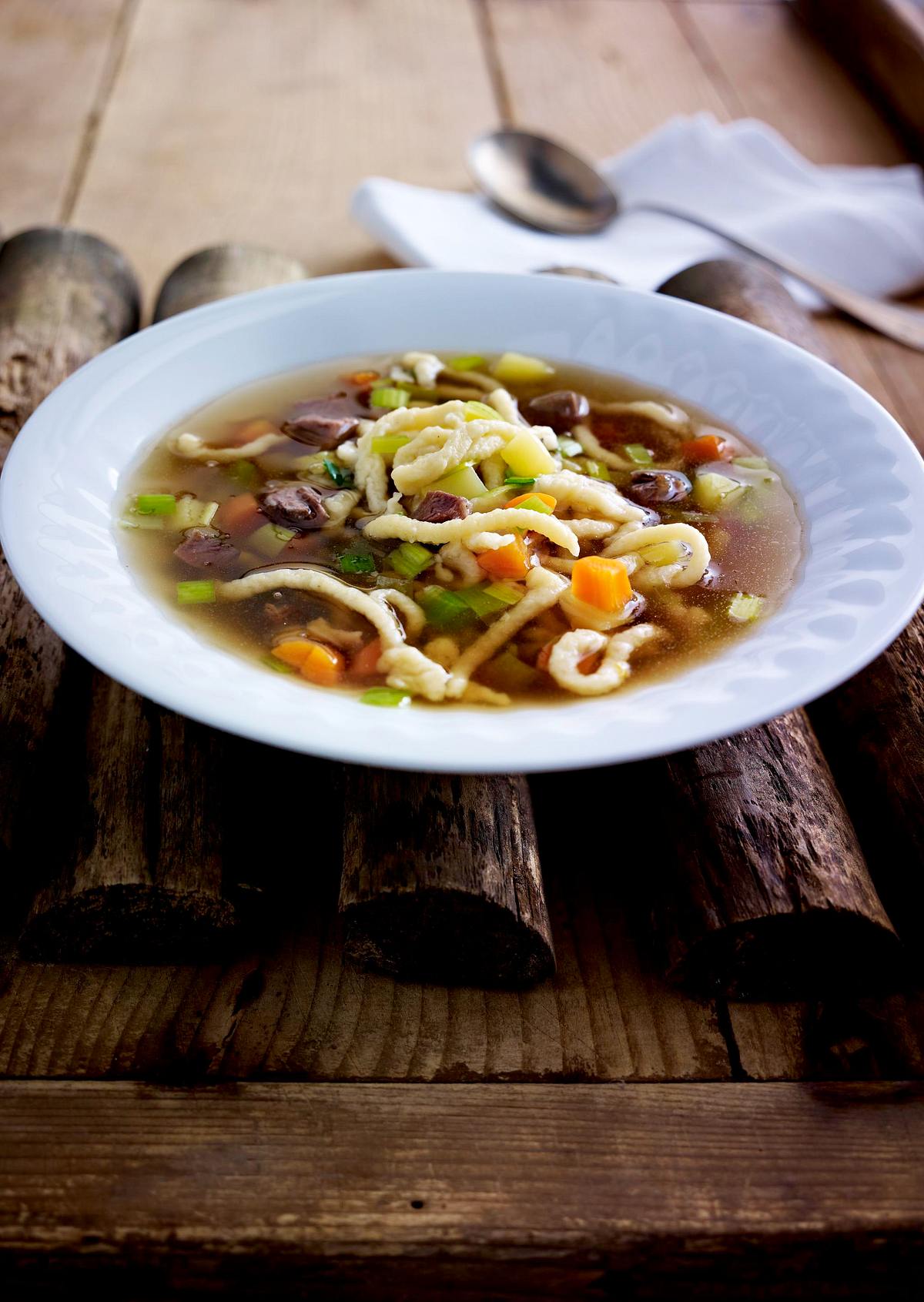 Spätzlesuppe mit Rindfleisch und Gemüse Rezept