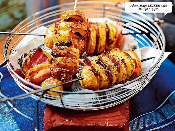 Speck-Kartoffel-Spieße Rezept Speck-Kartoffel-Spieße Rezept