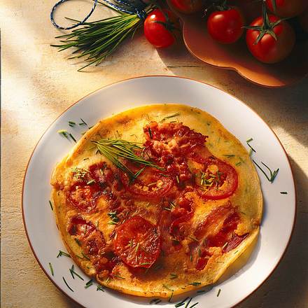 Speck-Tomaten-Pfannkuchen Rezept Speck-Tomaten-Pfannkuchen Rezept