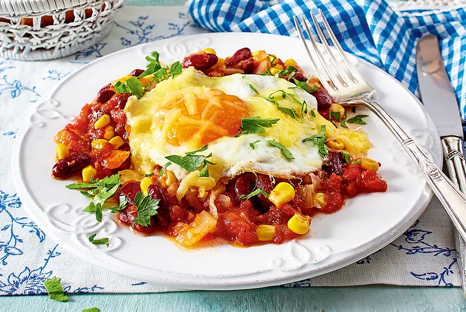 Speedy-Gonzales-Bohnen und Spiegeleier Rezept Speedy-Gonzales-Bohnen und Spiegeleier Rezept