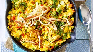 Speedy TexMex-Rühreier Rezept - Foto: LECKER @ Bauer Media Group Speedy TexMex-Rühreier Rezept - Foto: LECKER @ Bauer Media Group