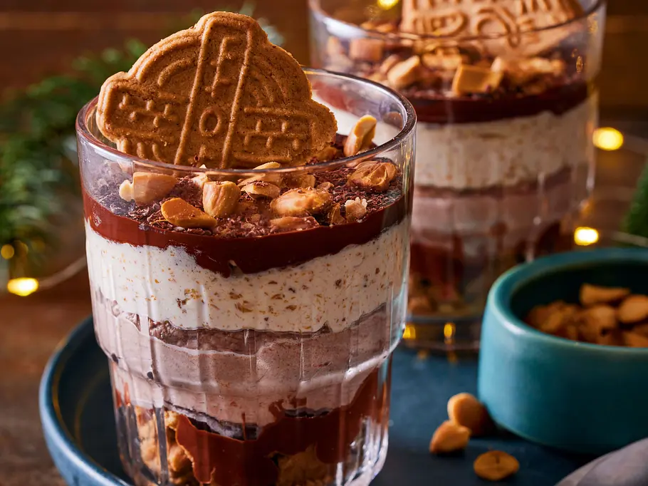 Spekulatius-Nugat-Trifle im Glas