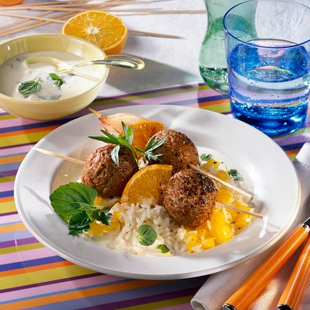 Spieße mit Hackbällchen Rezept