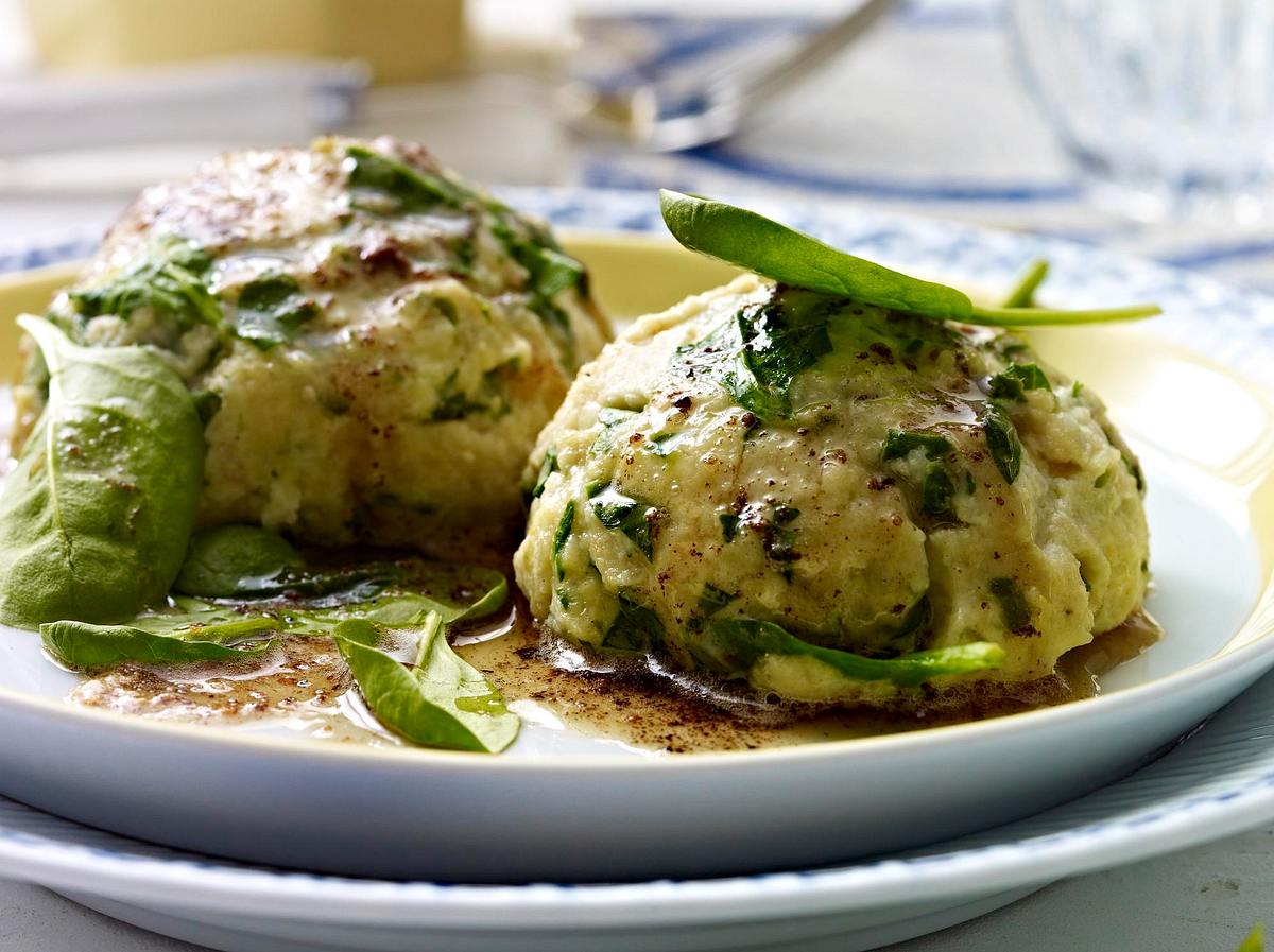 Spinat-Käse-Knödel mit brauner Butter Rezept