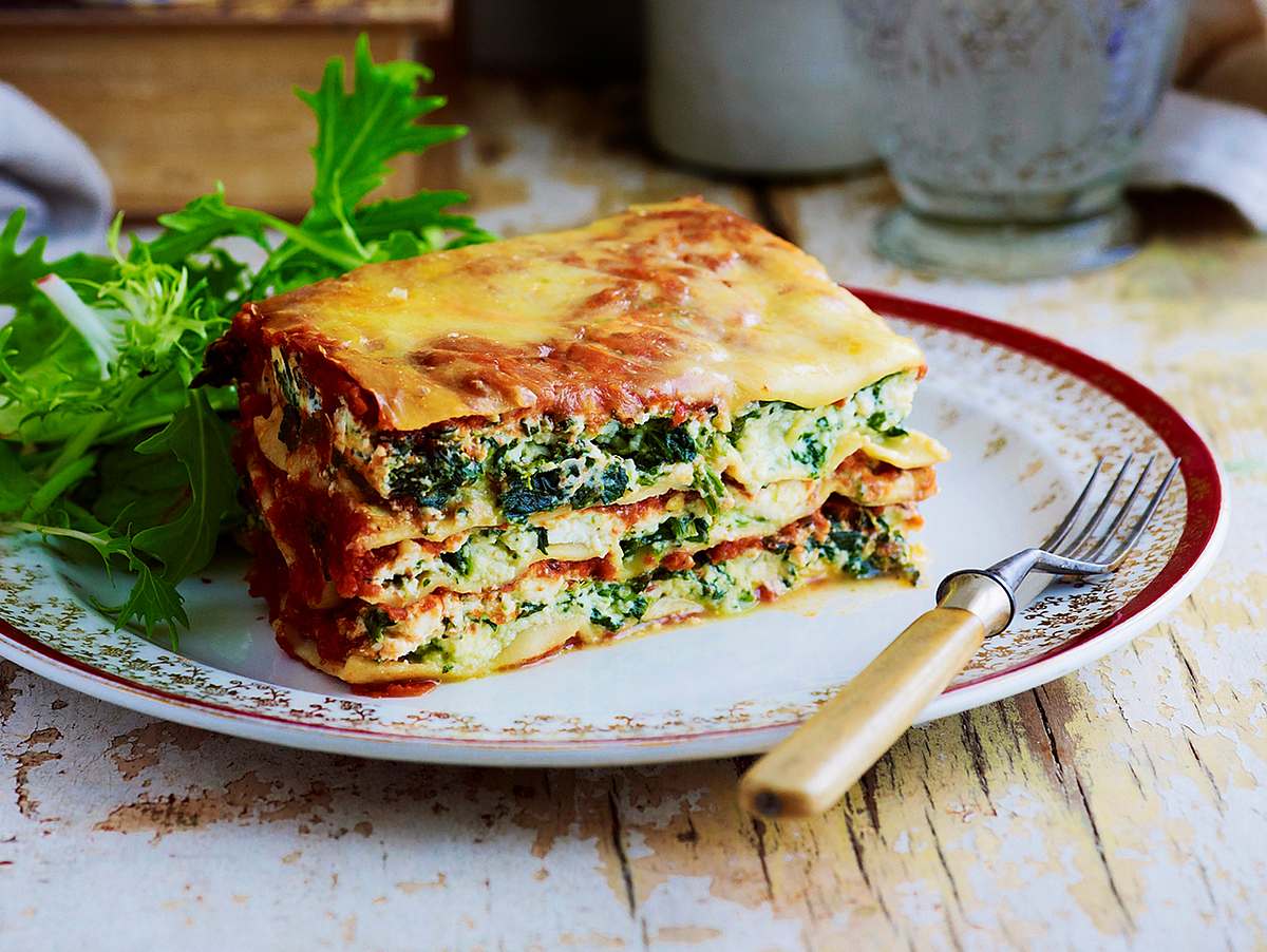 Spinat-Lasagne „Dreikäsehoch“ Rezept