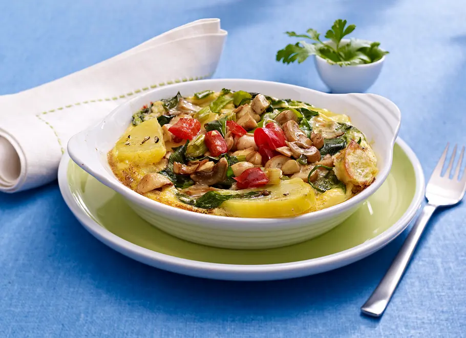 Spinat-Pilz-Frittata Rezept Spinat-Pilz-Frittata Rezept