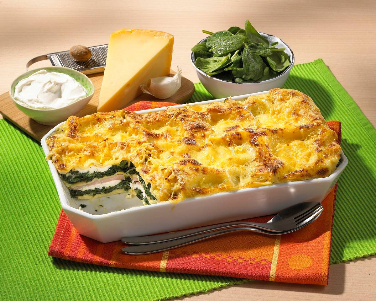 Spinat-Schinken-Lasagne Rezept